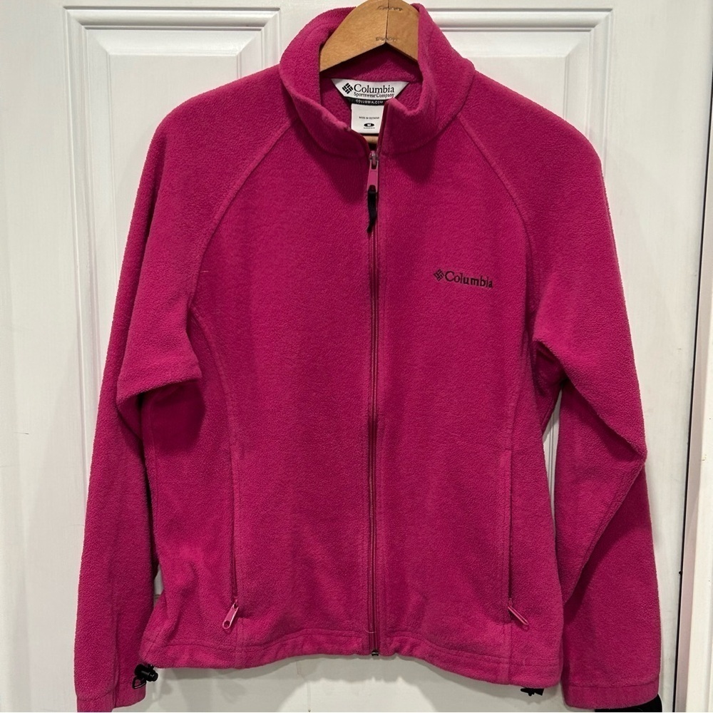 Columbia Fleece Full Zip Women’s Jacket Size Medium, Pink - Picture 1 of 6